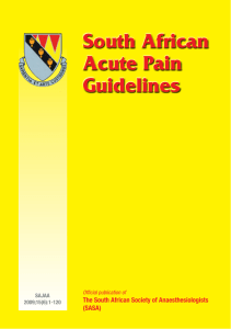 South African Acute Pain Management Guidelines