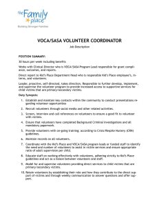 VOCA-SASA Volunteer Coordinator Job