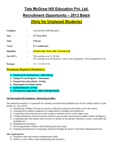 Tata McGraw Hill Education Pvt. Ltd. Recruitment Opportunity