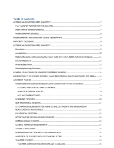 Table of Contents - Georgia Southwestern State University