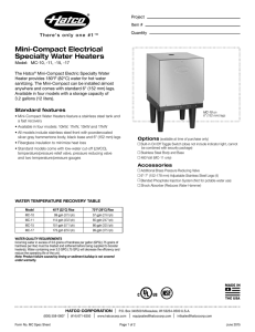 Mini-Compact Electrical Specialty Water Heaters