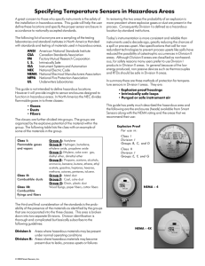 Specifying Temperature Sensors in Hazardous Areas
