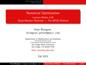 Quasi-Newton BFGS Method: Numerical Optimization Lecture Notes