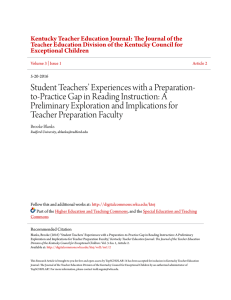 Student Teachers` Experiences with a Preparation