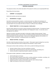 Proposal Guidelines - National Endowment for Democracy