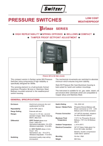 Prince Pressure Switches: Low Cost, Weatherproof, High Repeatability