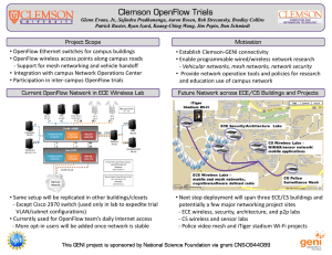 Clemson OpenFlow Trials