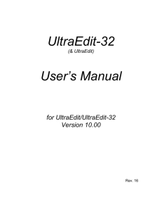 UltraEdit-32 User`s Manual
