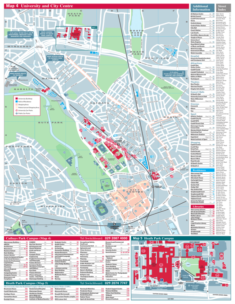 Cardiff University Campus Map Visit Us - Cardiff University