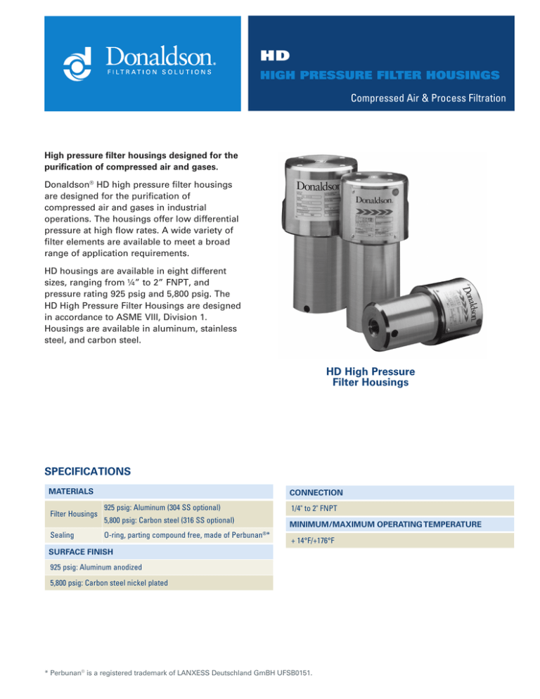 high pressure filter housings