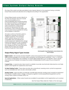 Output Relay Boards Comparison Sheet.