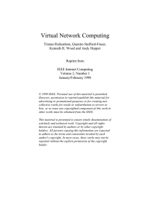 Virtual Network Computing - The Computer Laboratory