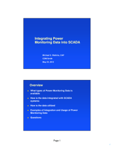 Integrating Power Monitoring Data into SCADA Integrating Power