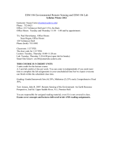 ESM 186 Environmental Remote Sensing and ESM 186 Lab