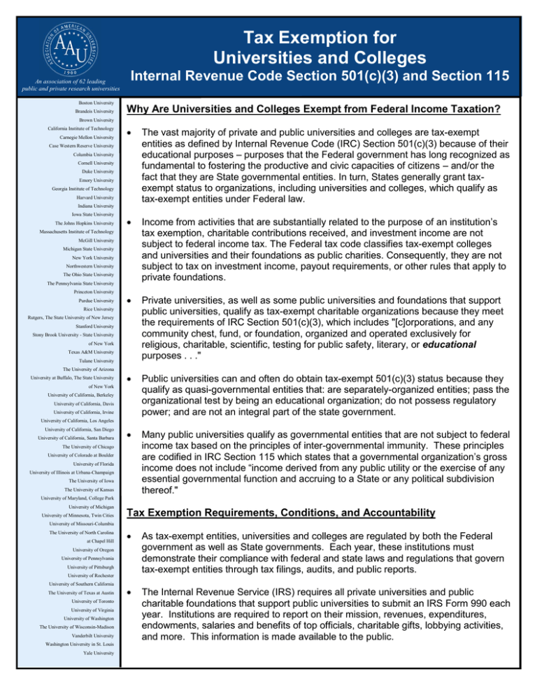 Tax Exemption For Universities And Colleges tax-exemption-for-universities-and-colleges