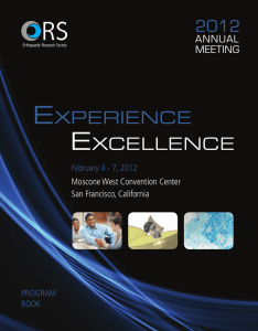 Experience Excellence - Orthopaedic Research Society