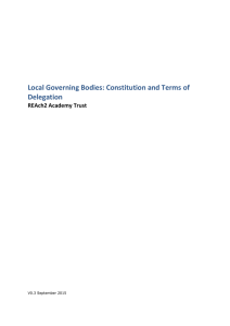 Local Governing Bodies: Constitution and Terms of Delegation