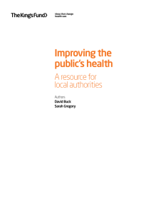 Improving the public`s health: A resource for local