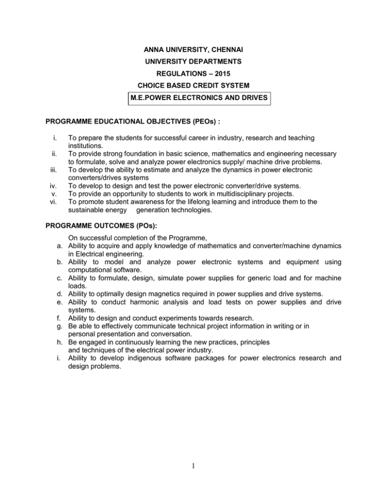 M.E. Power Electronics and Drives