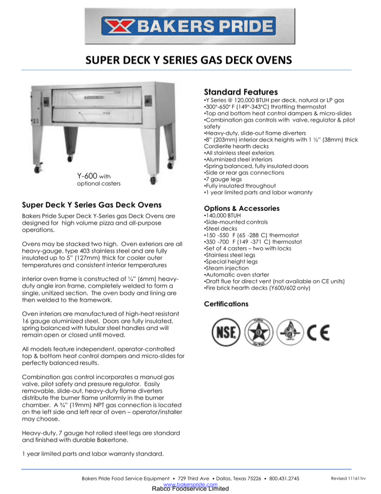 the specs Canada Food Equipment