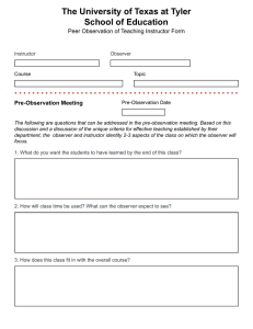 Peer Observation of Teaching Instructor Form