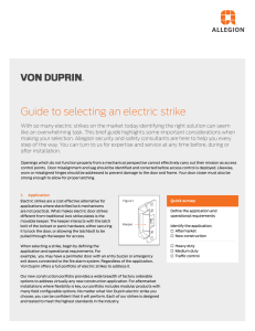 Guide to selecting an electric strike