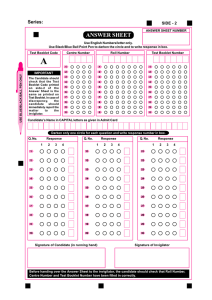 Answer Sheet Template for Exams and Tests