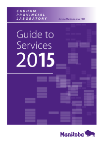Cadham Provincial Laboratory Services Guide 2015