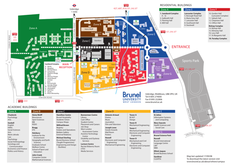 Brunel University Campus Map Brunel University Campus Map