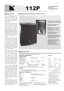 L-ACOUSTICS 112P Self-Powered Coaxial Loudspeaker Datasheet