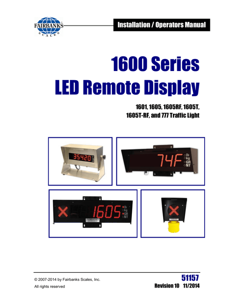 1600 Series LED Remote Display
