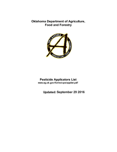 Pesticide Applicators List - Oklahoma Department of Agriculture