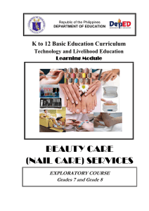 Nail Care Services Learning Module for Grades 7-8