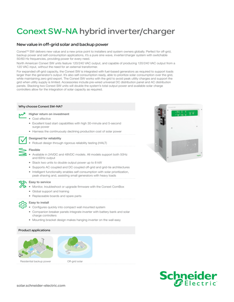 Conext Sw Na Hybrid Inverter Charger Conext Sw Na Hybrid Inverter Charger