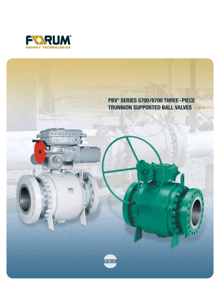 PBV Three Piece Trunnion Supported Ball Valves