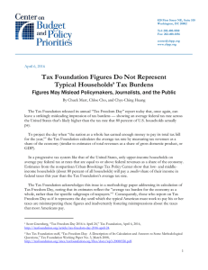 Tax Foundation Figures Do Not Represent Typical Households` Tax