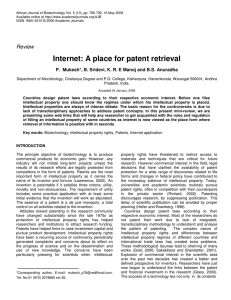Internet: A place for patent retrieval