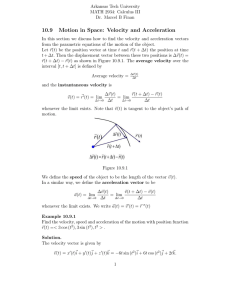 10.9 Motion in Space: Velocity and Acceleration