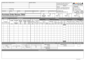 Purchase Order Recess TRAV