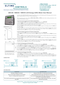 EM12B / EM33U / EM34U LCD Energy (kWh) Meter User Manual