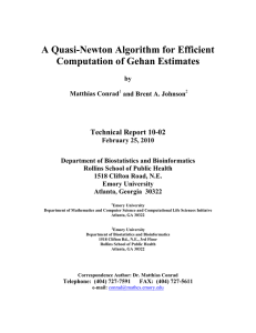 A Quasi-Newton Algorithm for Efficient Computation of Gehan