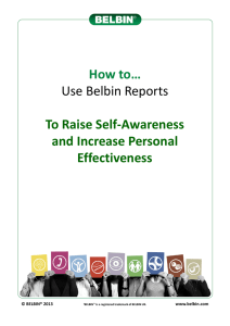 How to use Belbin Reports to raise self