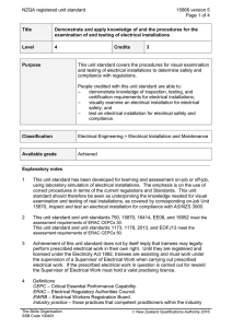 15866 Demonstrate procedures for examination and testing of