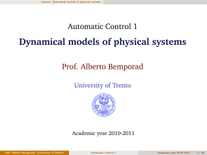 Dynamical models of physical systems
