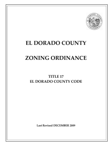 EL DORADO COUNTY ZONING ORDINANCE