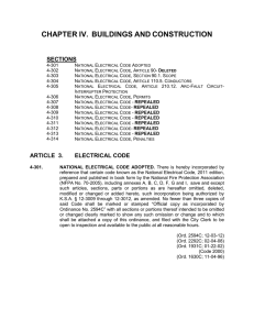 Electrical Code - City of Leawood