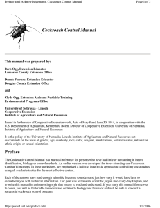Cockroach Control Manual Preface
