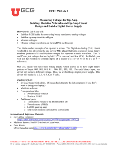 ECE 1250 Lab 5 Measuring Voltages for Op-Amp Building