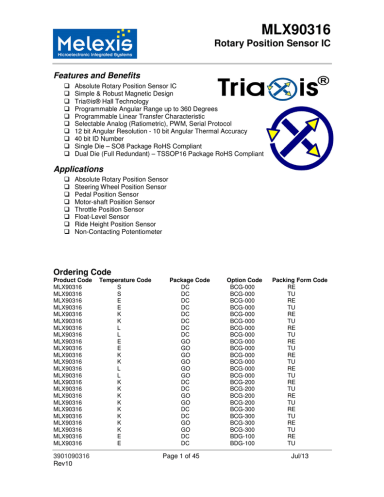 MLX90316 Datasheet