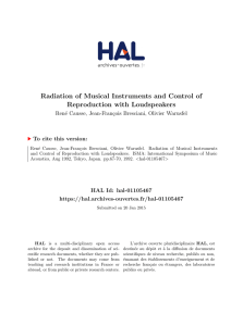 Radiation of Musical Instruments and Control of Reproduction with